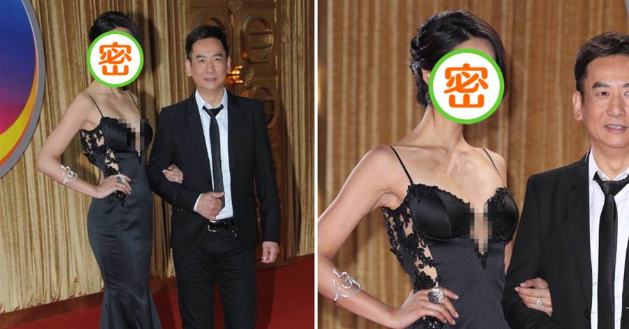 王祖藍妻子不愧是「華裔小姐」，穿緞面長裙曲線很美，身材高挑超模范十足