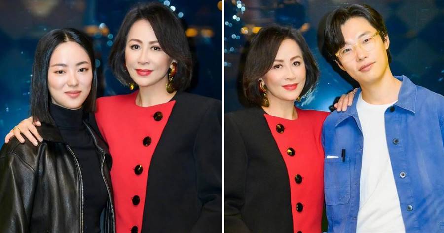 劉嘉玲在國外真會穿，裙子「半邊黑、半邊紅」，看著時髦又大氣，不輸同框年輕人